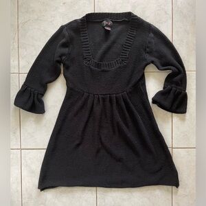 Black babydoll knit top